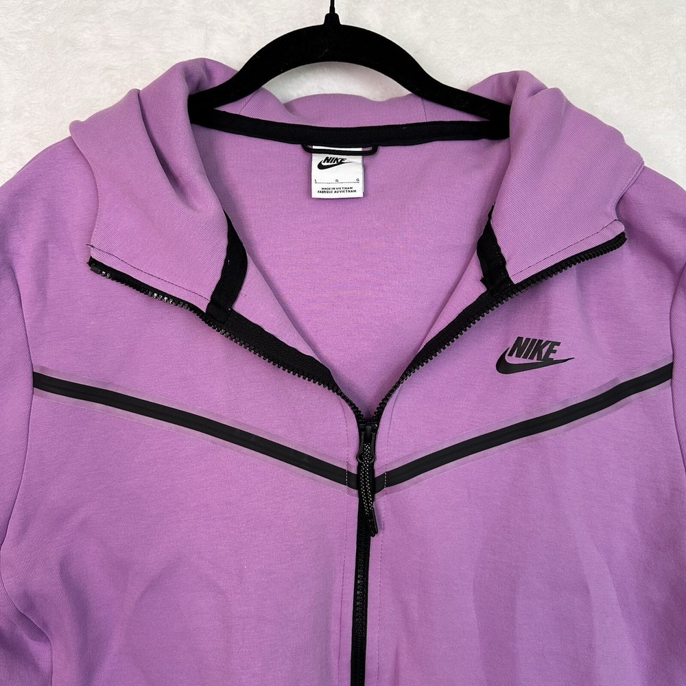 Nike Therma Fit Full Zip Fleece Jacket Mens Large Warm Up Running Lavender EUC - Picture 2 of 16